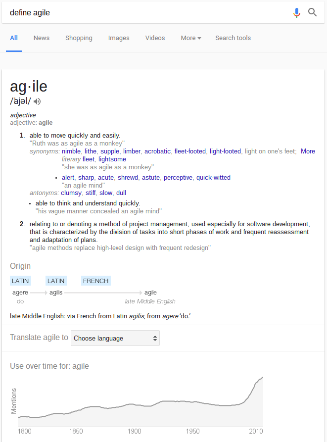 google-define-agile